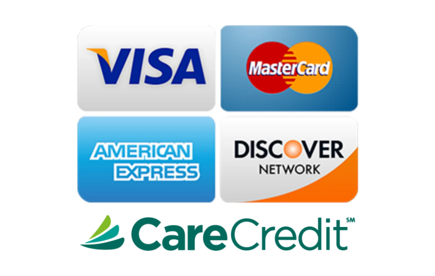 We accept major credit cards and CareCredit